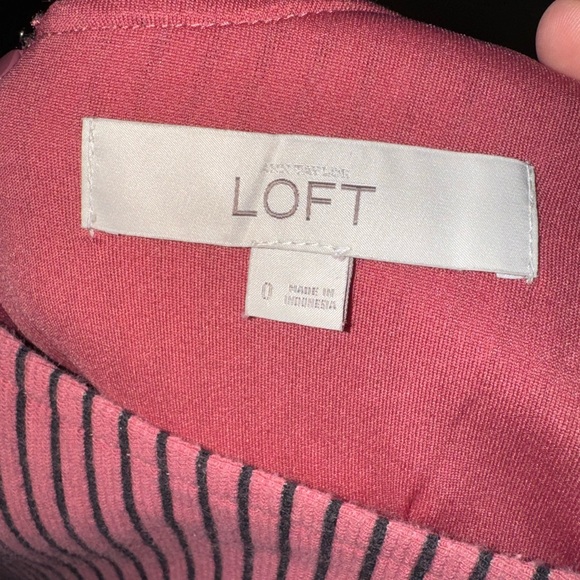LOFT Ann Taylor Women's Dress Pink Black Striped Sleeveless Size 0 - Picture 3 of 3